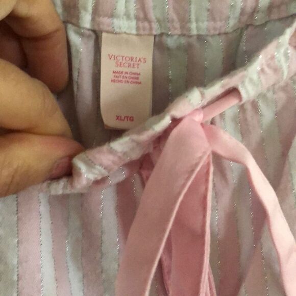 Victoria's Secret pink and white drawstring pajama pants size XL - Picture 2 of 5